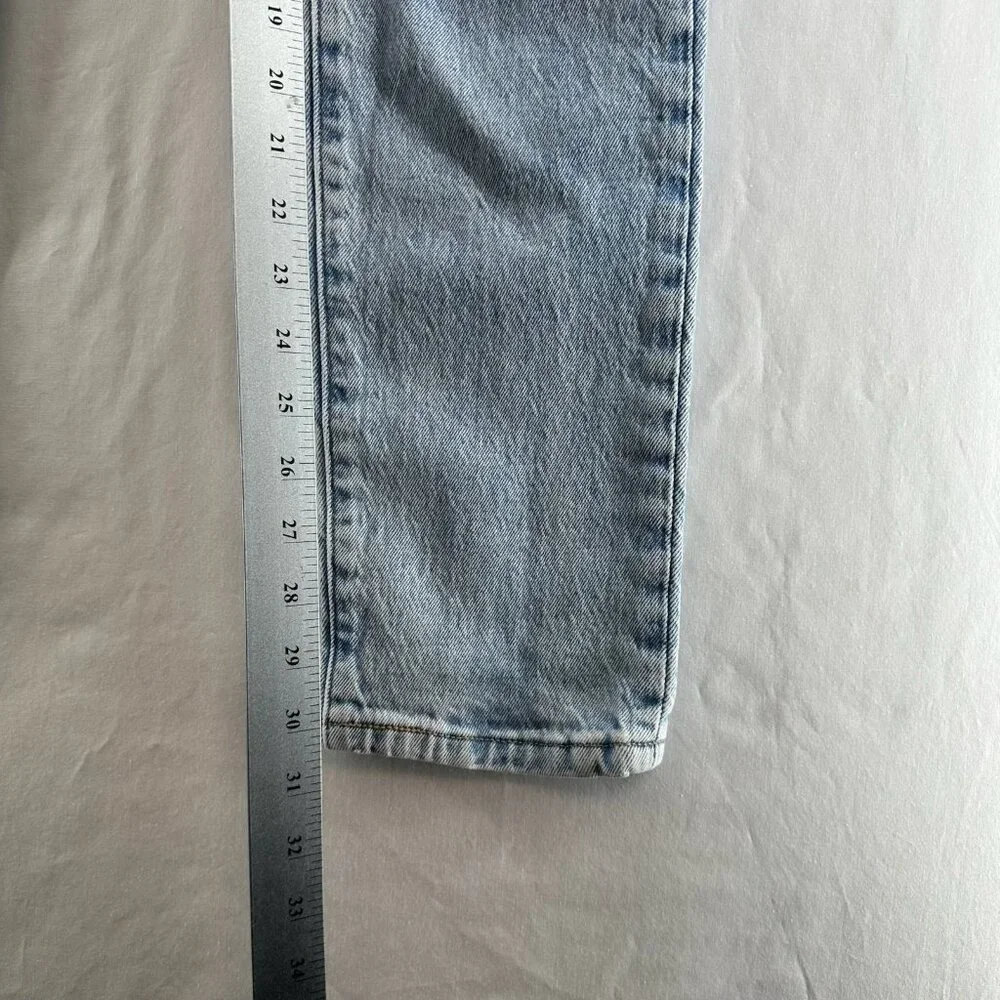 Levis 501 Skinny Jeans Women W28 L32 High-Rise Low Stretch Denim Light Wash Blue - Picture 9 of 15